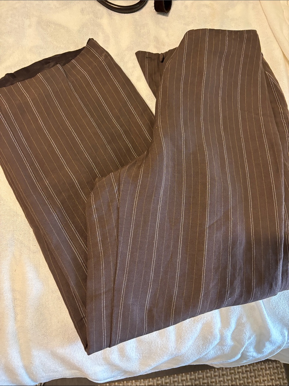 Petite Sophisticate Brown Pinstripe Women’s Dress Pants
